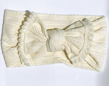 Load image into Gallery viewer, Light yellow ruffled toddler headband
